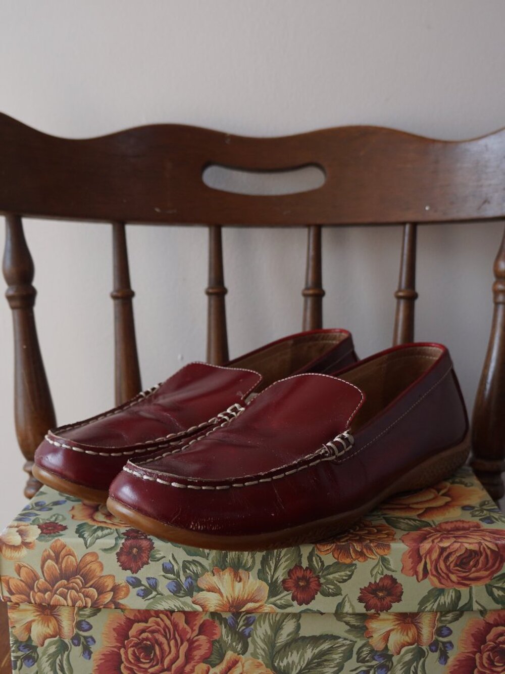 Coach Cherry Red Leather Loafers